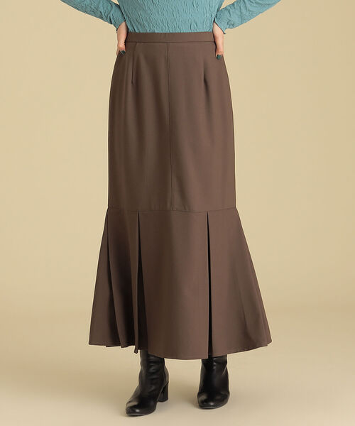 Ray BEAMS（レイビームス）の「Ray BEAMS / BOX タック マーメイド スカート（スカート・レディース・ライトブルー/ダークブラウン・1/0）」の2枚目の写真