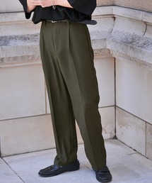 NILWAY | リッチツイルセンタープレスセミワイドストレートパンツ(スラックス)