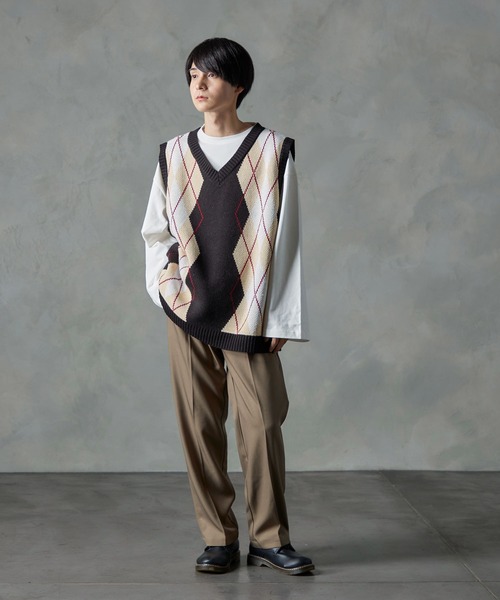 NILWAY(ニルウェイ)の「リッチツイルセンタープレスセミワイドストレートパンツ/スラックス(スラックス・メンズ・ブラック/カーキ/アイボリー/モカ/チャコール/ネイビー・SMALL/MEDIUM/LARGE)」の22枚目の写真