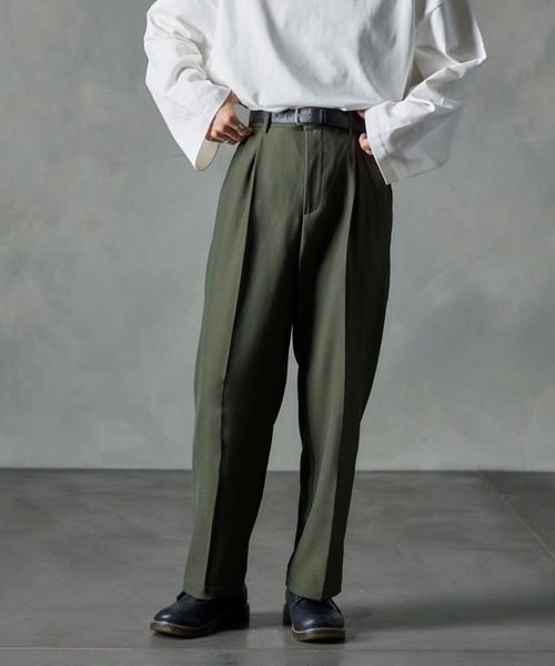 NILWAY(ニルウェイ)の「リッチツイルセンタープレスセミワイドストレートパンツ/スラックス(スラックス・メンズ・ブラック/カーキ/アイボリー/モカ/チャコール/ネイビー・SMALL/MEDIUM/LARGE)」の11枚目の写真