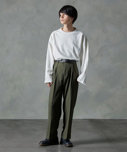 NILWAY(ニルウェイ)の「リッチツイルセンタープレスセミワイドストレートパンツ/スラックス(スラックス・メンズ・ブラック/カーキ/アイボリー/モカ/チャコール/ネイビー・SMALL/MEDIUM/LARGE)」の15枚目の写真