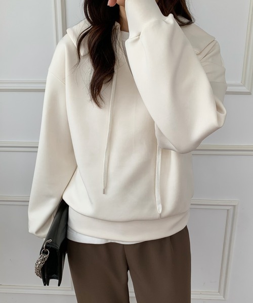 ECLIN(エクラン)の「ビック襟Vネックプルオーバー(Tシャツ/カットソー・レディース・ブラック/ベージュ/カーキ・FREE)」の14枚目の写真