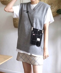 オーバーサイズVネックニットベスト