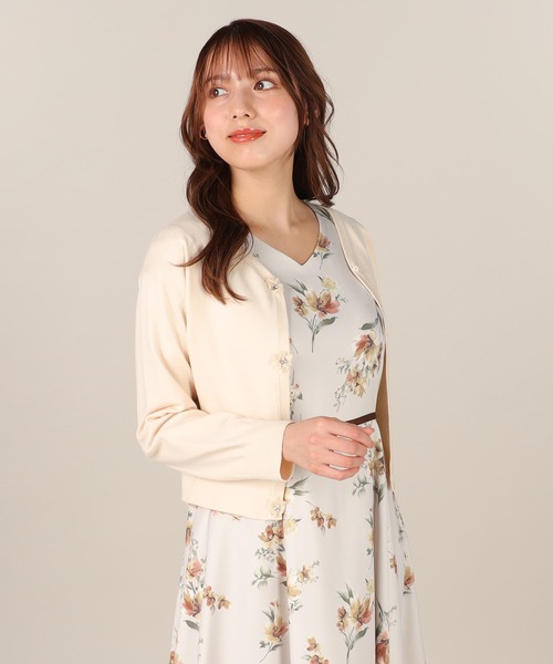 LAISSE PASSE（レッセパッセ）の「フラワーモチーフカーディガン（カーディガン/ボレロ・レディース・モーブ系/キナリ/ベージュ/チョコ・MEDIUM）」の21枚目の写真