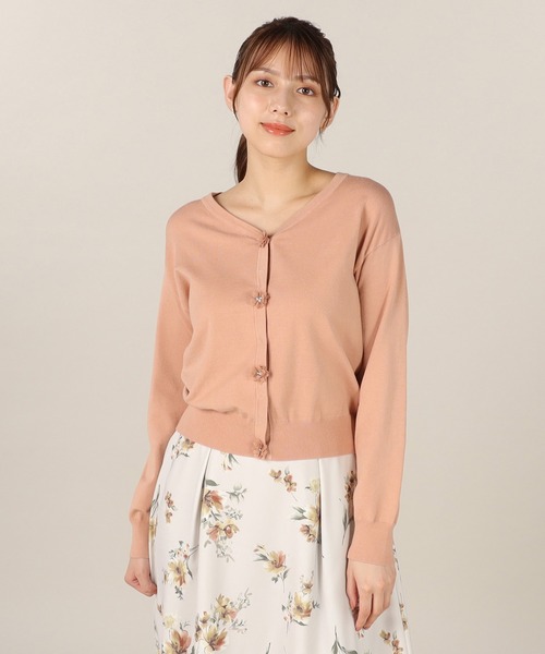 LAISSE PASSE（レッセパッセ）の「フラワーモチーフカーディガン（カーディガン/ボレロ・レディース・モーブ系/キナリ/ベージュ/チョコ・MEDIUM）」の20枚目の写真