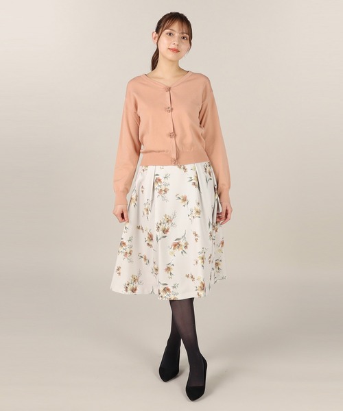 LAISSE PASSE（レッセパッセ）の「フラワーモチーフカーディガン（カーディガン/ボレロ・レディース・モーブ系/キナリ/ベージュ/チョコ・MEDIUM）」の22枚目の写真