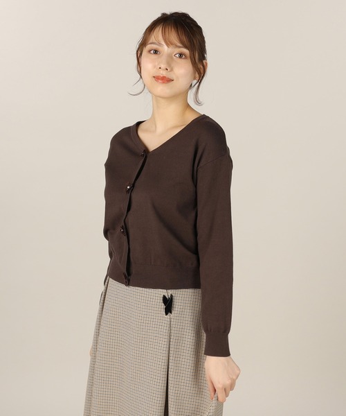 LAISSE PASSE（レッセパッセ）の「フラワーモチーフカーディガン（カーディガン/ボレロ・レディース・モーブ系/キナリ/ベージュ/チョコ・MEDIUM）」の12枚目の写真