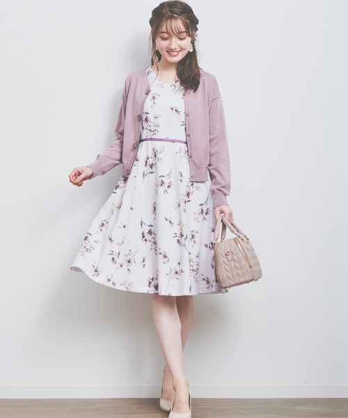LAISSE PASSE（レッセパッセ）の「フラワーモチーフカーディガン（カーディガン/ボレロ・レディース・モーブ系/キナリ/ベージュ/チョコ・MEDIUM）」の8枚目の写真
