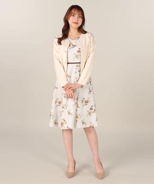 LAISSE PASSE（レッセパッセ）の「フラワーモチーフカーディガン（カーディガン/ボレロ・レディース・モーブ系/キナリ/ベージュ/チョコ・MEDIUM）」の17枚目の写真