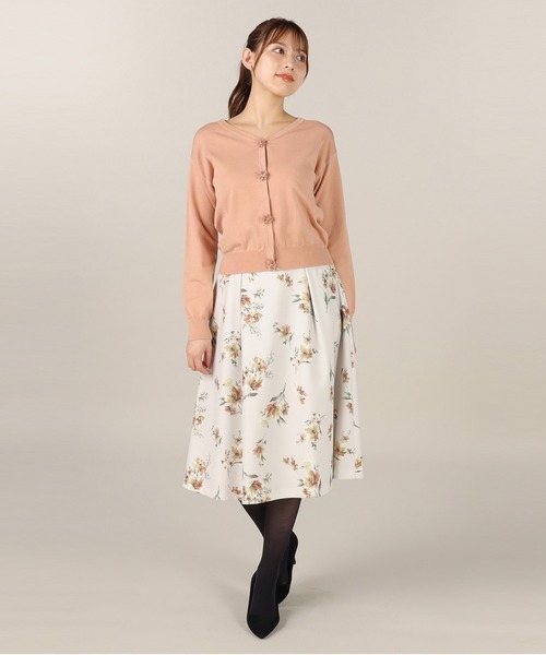 LAISSE PASSE（レッセパッセ）の「フラワーモチーフカーディガン（カーディガン/ボレロ・レディース・モーブ系/キナリ/ベージュ/チョコ・MEDIUM）」の16枚目の写真