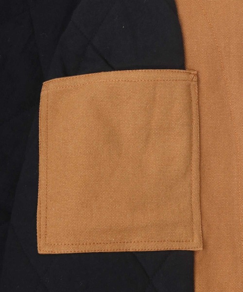 BEN DAVIS（ベンデイビス）の「BEN DAVIS/ベンデイビス COVERALL WITH LINING JCKET/オーバーサイズ 裏キルティング 中綿 カバーオール ワークジャケット（カバーオール・メンズ・ブラック/カーキ/キャメル・M/L/XL）」の8枚目の写真
