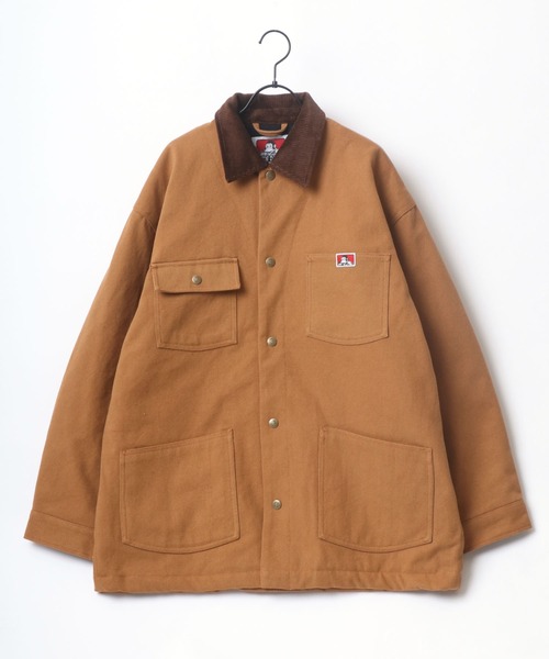 BEN DAVIS（ベンデイビス）の「BEN DAVIS/ベンデイビス COVERALL WITH LINING JCKET/オーバーサイズ 裏キルティング 中綿 カバーオール ワークジャケット（カバーオール・メンズ・ブラック/カーキ/キャメル・M/L/XL）」の18枚目の写真