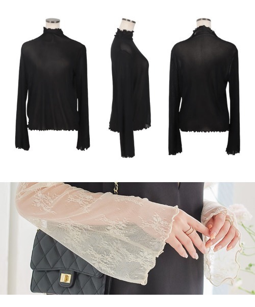 ハイネックレースシアートップス（シャツ/ブラウス）｜KOBE LETTUCE