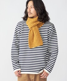 *SHIPS: 〈手洗い可能〉 ワンポイント ロゴ ソリッド / ボーダー ミラノリブ モックネック ニット