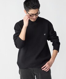 *SHIPS: 〈手洗い可能〉 ワンポイント ロゴ ソリッド / ボーダー ミラノリブ モックネック ニット