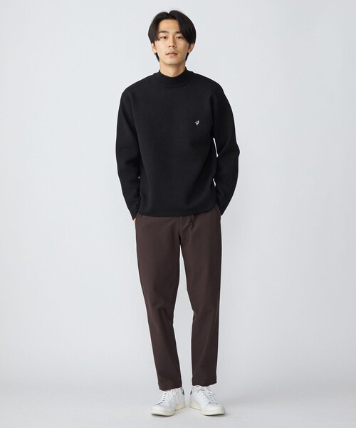 SHIPS（シップス）の「*SHIPS: 〈手洗い可能〉 ワンポイント ロゴ ソリッド / ボーダー ミラノリブ モックネック ニット（ニット/セーター・メンズ・チャコールグレー/ブラック/ネイビー/グリーン/ナチュラル・SMALL/MEDIUM/LARGE）」の11枚目の写真