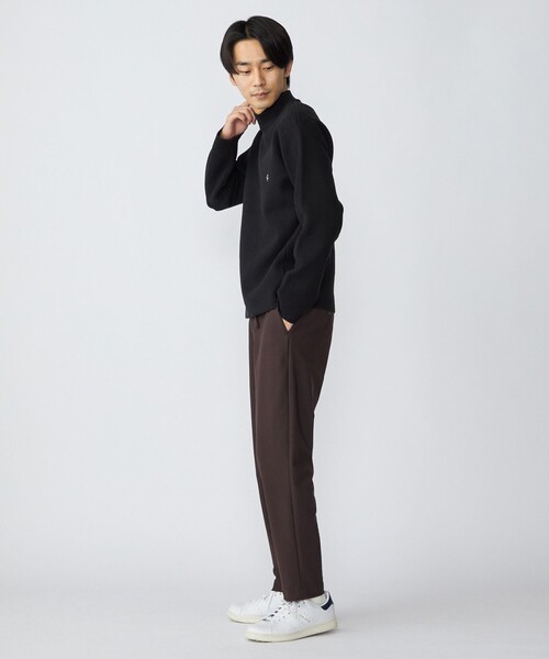 SHIPS（シップス）の「*SHIPS: 〈手洗い可能〉 ワンポイント ロゴ ソリッド / ボーダー ミラノリブ モックネック ニット（ニット/セーター・メンズ・チャコールグレー/ブラック/ネイビー/グリーン/ナチュラル・SMALL/MEDIUM/LARGE）」の17枚目の写真