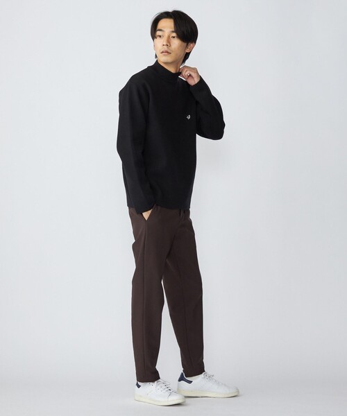 SHIPS（シップス）の「*SHIPS: 〈手洗い可能〉 ワンポイント ロゴ ソリッド / ボーダー ミラノリブ モックネック ニット（ニット/セーター・メンズ・チャコールグレー/ブラック/ネイビー/グリーン/ナチュラル・SMALL/MEDIUM/LARGE）」の19枚目の写真