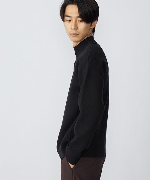 SHIPS（シップス）の「*SHIPS: 〈手洗い可能〉 ワンポイント ロゴ ソリッド / ボーダー ミラノリブ モックネック ニット（ニット/セーター・メンズ・チャコールグレー/ブラック/ネイビー/グリーン/ナチュラル・SMALL/MEDIUM/LARGE）」の21枚目の写真