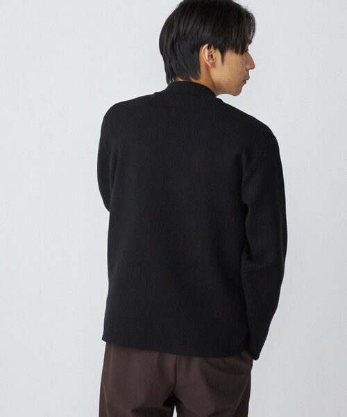 SHIPS（シップス）の「*SHIPS: 〈手洗い可能〉 ワンポイント ロゴ ソリッド / ボーダー ミラノリブ モックネック ニット（ニット/セーター・メンズ・チャコールグレー/ブラック/ネイビー/グリーン/ナチュラル・SMALL/MEDIUM/LARGE）」の22枚目の写真