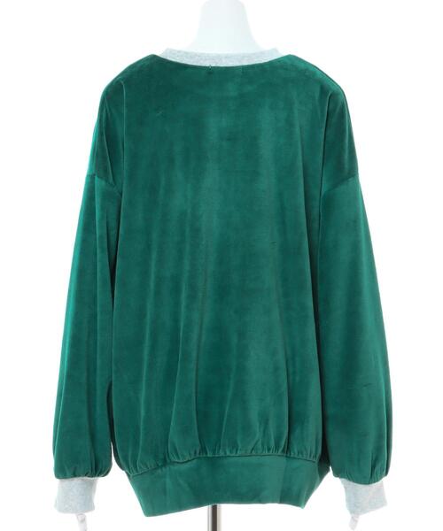 INGNI(イング)の「ベロアクルーネック配色プルオーバー(Tシャツ/カットソー・レディース・オートミール/ネイビー/グリーン・M)」の7枚目の写真