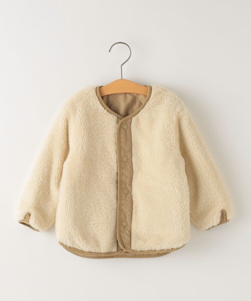 SHIPS（シップス）の「SHIPS KIDS:80～90cm / 〈洗濯機可能〉ボア×キルト リバーシブル ジャケット（その他アウター・キッズ・ベージュ/オリーブ・80/90）」の4枚目の写真