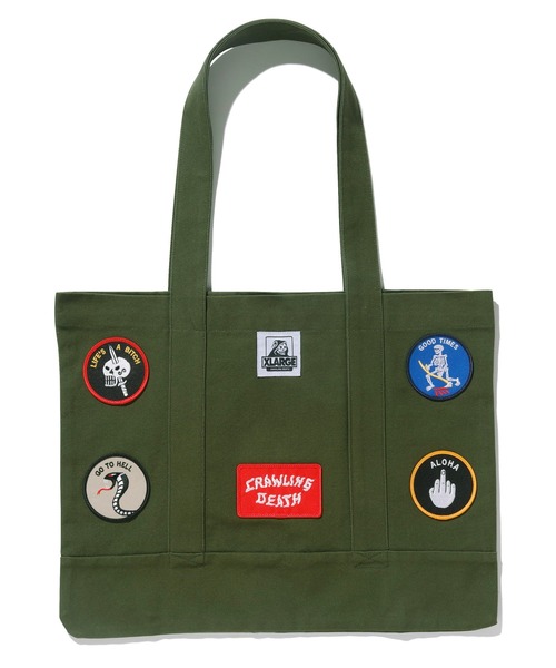 XLARGE(エクストララージ)の「XLARGE×CRAWLING DEATH 91 TOTE BAG(トートバッグ・メンズ・ブラック/オリーブ・ONE SIZE)」の2枚目の写真