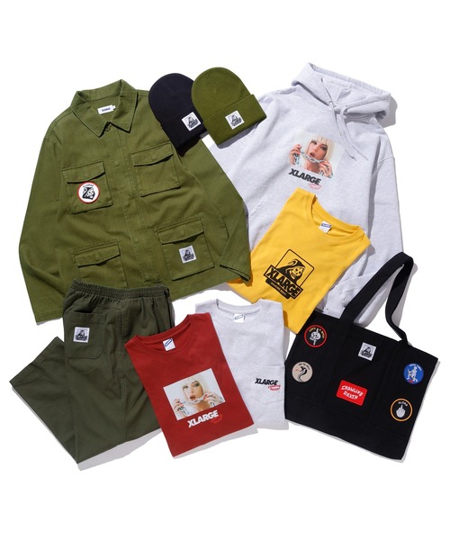 XLARGE(エクストララージ)の「XLARGE×CRAWLING DEATH 91 TOTE BAG(トートバッグ・メンズ・ブラック/オリーブ・ONE SIZE)」の8枚目の写真