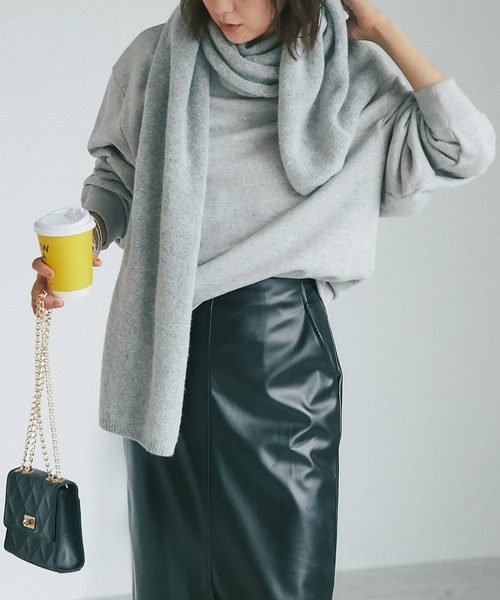 【セール】包まれるような温かさ/KNIT SOLID STOLE（マフラー）｜RIVE DROITE（リヴドロワ）のファッション通販