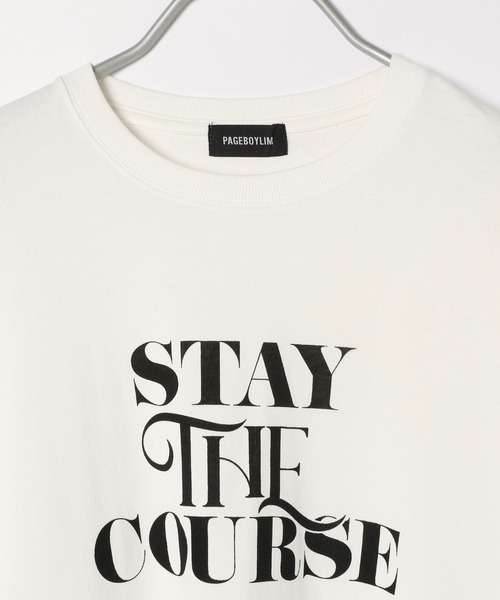 PBLIM（ページボーイリム）の「PAGEBOYLIM/ライトタッチロゴロンT（Tシャツ/カットソー・レディース・オフホワイト/ブラック・MEDIUM/LARGE）」の4枚目の写真