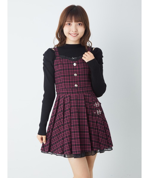 Ank Rouge（アンクルージュ）の「チェックプリーツJSK（ジャンパー