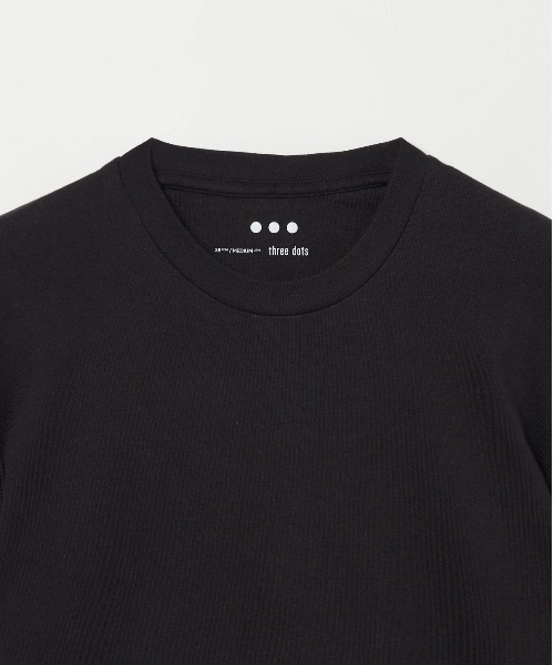 【セール】コットンニット半袖クルーネック（Tシャツ/カットソー）｜three dots（スリードッツ）