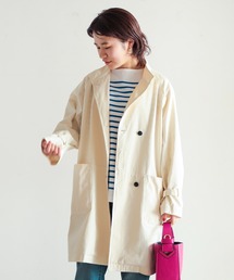 NOMBRE IMPAIR | 製品染コットンツイル　ミドル丈コート(その他アウター)