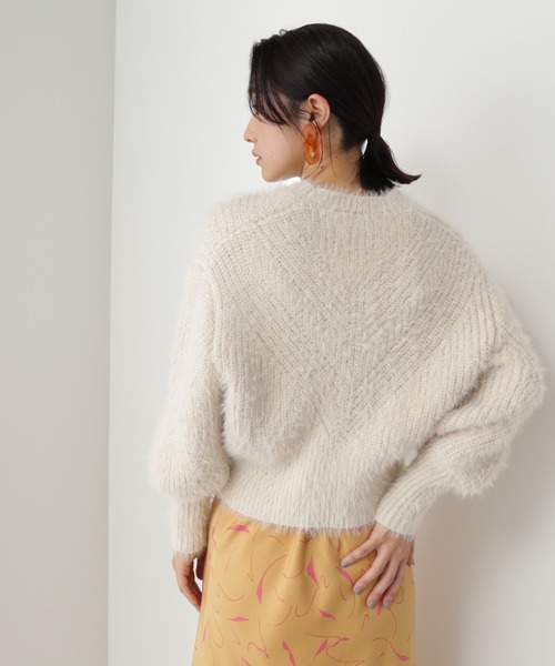 NATURAL BEAUTY BASIC(ナチュラルビューティーベーシック)の「リリヤーンニット(ニット/セーター・レディース・パープル/ベージュ/ダークブルー・MEDIUM)」の5枚目の写真