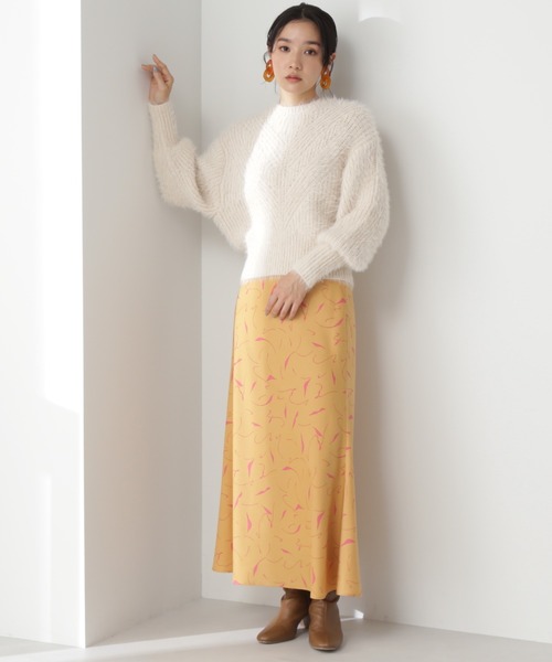 NATURAL BEAUTY BASIC(ナチュラルビューティーベーシック)の「リリヤーンニット(ニット/セーター・レディース・パープル/ベージュ/ダークブルー・MEDIUM)」の7枚目の写真