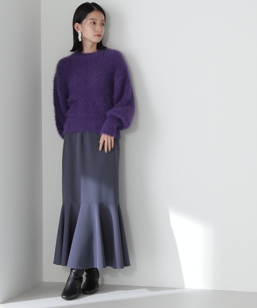 NATURAL BEAUTY BASIC(ナチュラルビューティーベーシック)の「リリヤーンニット(ニット/セーター・レディース・パープル/ベージュ/ダークブルー・MEDIUM)」の21枚目の写真