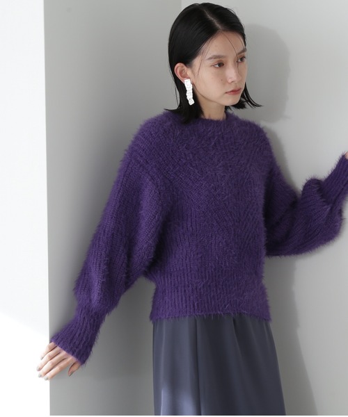 NATURAL BEAUTY BASIC(ナチュラルビューティーベーシック)の「リリヤーンニット(ニット/セーター・レディース・パープル/ベージュ/ダークブルー・MEDIUM)」の19枚目の写真