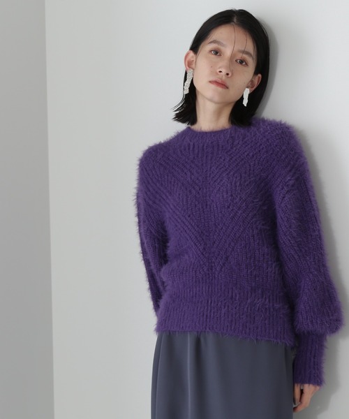NATURAL BEAUTY BASIC(ナチュラルビューティーベーシック)の「リリヤーンニット(ニット/セーター・レディース・パープル/ベージュ/ダークブルー・MEDIUM)」の18枚目の写真