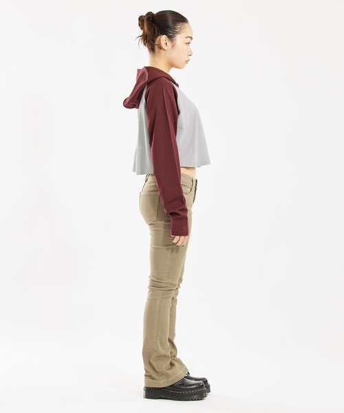 X-girl（エックスガール）の「HOODED RAGLAN L/S TEE（パーカー・レディース・ブラック/グリーン/バーガンディー・S/M）」の7枚目の写真