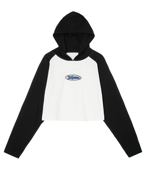 X-girl（エックスガール）の「HOODED RAGLAN L/S TEE（パーカー・レディース・ブラック/グリーン/バーガンディー・S/M）」の17枚目の写真