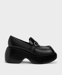 CHARLES & KEITH | バックルプラットフォーム ペニーローファー(ローファー)