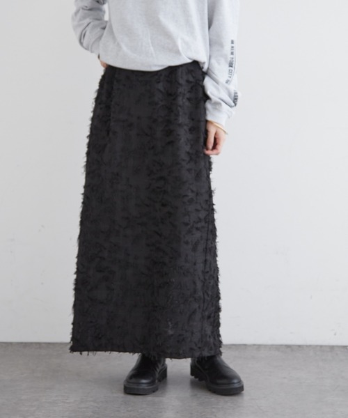 Omekashi(オメカシ)の「【オケージョンにも対応◎】フリンジジャガードスカート(スカート・レディース・オフホワイト/ブラック・FREE)」の19枚目の写真