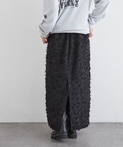 Omekashi(オメカシ)の「【オケージョンにも対応◎】フリンジジャガードスカート(スカート・レディース・オフホワイト/ブラック・FREE)」の22枚目の写真