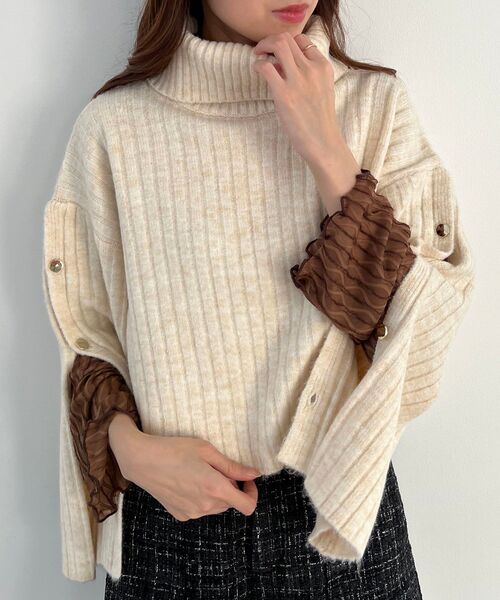 MAJESTIC LEGON（マジェスティックレゴン）の「wavyレーストップス（その他トップス・レディース・ベージュ/ブラウン/アイボリー・MEDIUM）」の8枚目の写真