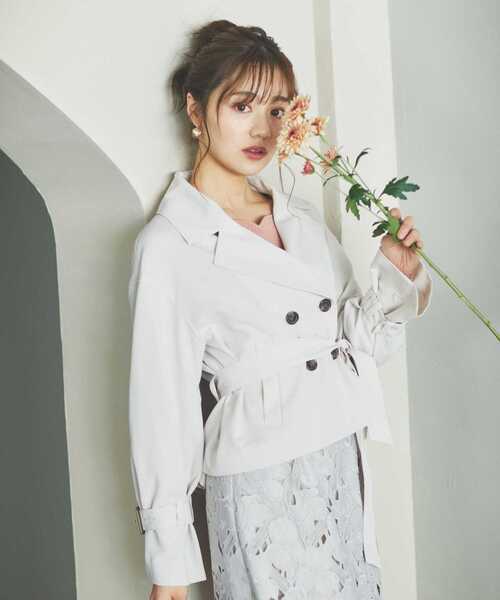 PROPORTION BODY DRESSING（プロポーションボディドレッシング）の「ベーシックショートトレンチ / 1213155202（トレンチコート・レディース・グレー/ベージュ/カーキ・MEDIUM/SMALL）」の4枚目の写真