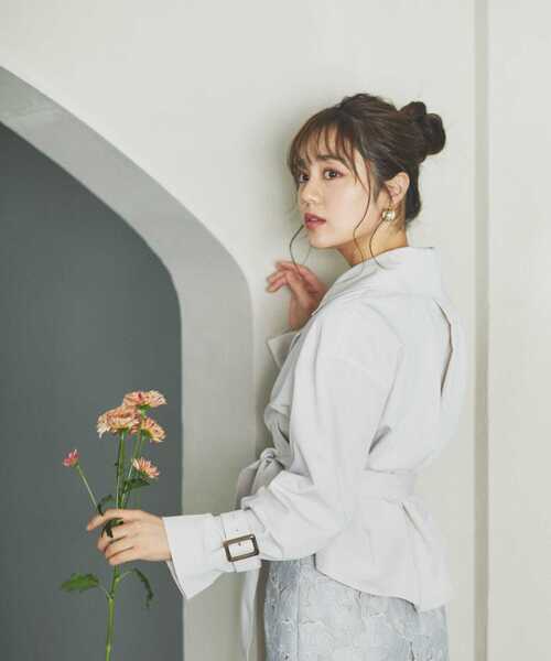 PROPORTION BODY DRESSING（プロポーションボディドレッシング）の「ベーシックショートトレンチ / 1213155202（トレンチコート・レディース・グレー/ベージュ/カーキ・MEDIUM/SMALL）」の6枚目の写真