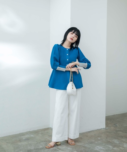 Eimee Law（エイミーロウ）の「コクーンラインニットプルオーバー・カーデ（ニット/セーター・レディース・ブラック/ブルー/アイボリー/ライトグレー・38）」の6枚目の写真