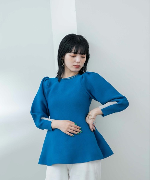 Eimee Law（エイミーロウ）の「コクーンラインニットプルオーバー・カーデ（ニット/セーター・レディース・ブラック/ブルー/アイボリー/ライトグレー・38）」の8枚目の写真