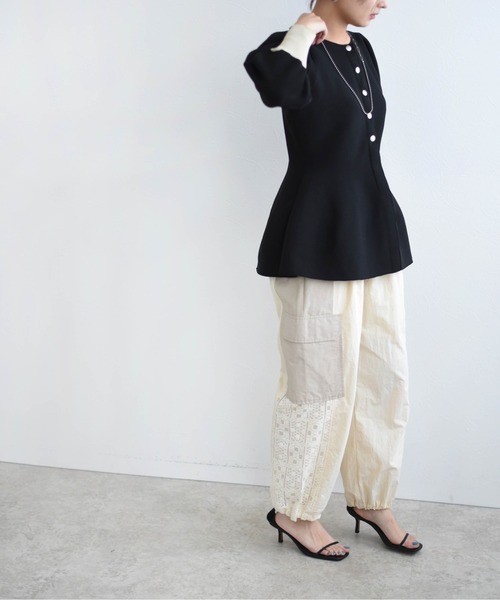 Eimee Law（エイミーロウ）の「コクーンラインニットプルオーバー・カーデ（ニット/セーター・レディース・ブラック/ブルー/アイボリー/ライトグレー・38）」の9枚目の写真