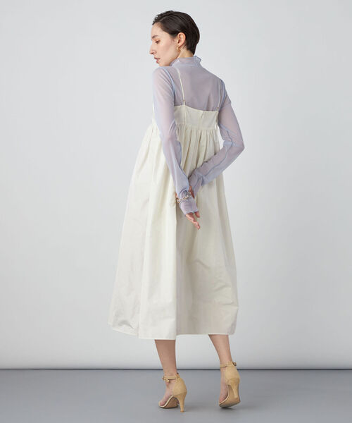 NOLLEY’S Sophi（ノーリーズソフィ）の「ウォッシャブルシャンブレータフタキャミワンピース（ワンピース・レディース・オフホワイト/ブラック・38）」の7枚目の写真
